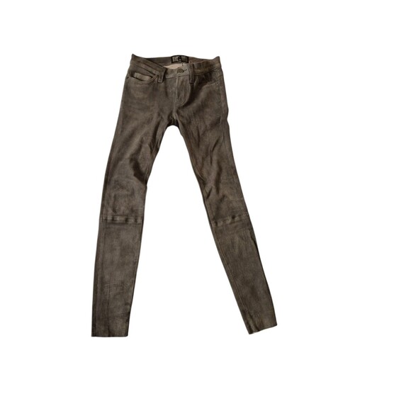 Current/Elliot The Stiletto Suede Leather Pant Jeans Stretchy Gray sz 23-25 $998 - Picture 4 of 12
